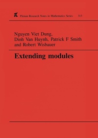 Enlarge image Cover: Extending Modules - Chapman & Hall/CRC