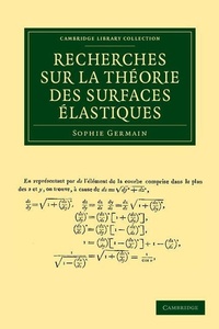Abbildung von: Recherches sur la theorie des surfaces elastiques - Cambridge University Press