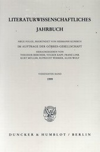 Abbildung von: Literaturwissenschaftliches Jahrbuch - Duncker & Humblot