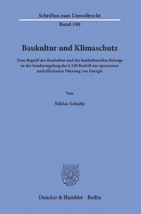 Abbildung von: Baukultur und Klimaschutz. - Duncker & Humblot