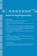 Cover: Archiv f&uuml;r Begriffsgeschichte. Band 51 - Meiner
