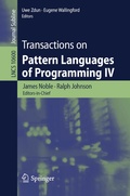 Cover: Transactions on Pattern Languages of Programming IV - Springer