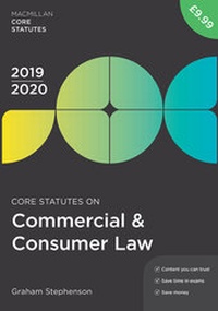 Abbildung von: Core Statutes on Commercial & Consumer Law 2019-20 - Red Globe Press