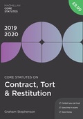 Cover: Core Statutes on Contract, Tort & Restitution 2019-20 - Red Globe Press
