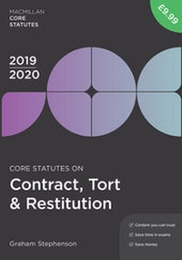 Abbildung von: Core Statutes on Contract, Tort & Restitution 2019-20 - Red Globe Press