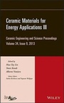 Cover: Ceramic Materials for Energy Applications III - Ceramic Engineering and Science Proceedings Volume 34 Issue 9 - Wiley