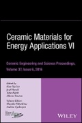 Cover: Ceramic Materials for Energy Applications VI - Ceramic Engineering and Science Proceedings v37, Issue 6 - Wiley