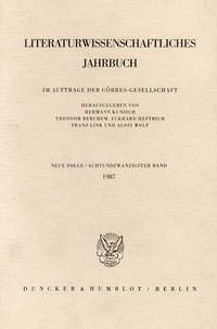 Abbildung von: Literaturwissenschaftliches Jahrbuch. - Duncker & Humblot