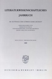 Abbildung von: Literaturwissenschaftliches Jahrbuch. - Duncker & Humblot