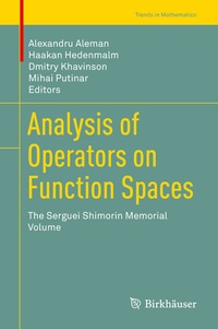 Abbildung von: Analysis of Operators on Function Spaces - Birkhäuser