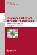 Cover: Theory and Applications of Models of Computation - Springer