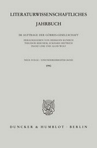 Abbildung von: Literaturwissenschaftliches Jahrbuch. - Duncker & Humblot