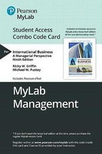 Enlarge image Cover: Mylab Management with Pearson Etext -- Combo Access Card -- For International Business - Pearson