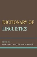 Cover: Dictionary of Linguistics - Rowman & Littlefield Publishers