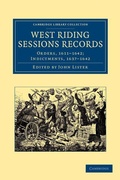 Cover: West Riding Sessions Records - Cambridge University Press