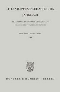 Abbildung von: Literaturwissenschaftliches Jahrbuch. - fibre