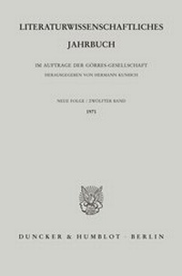 Abbildung von: Literaturwissenschaftliches Jahrbuch. - fibre