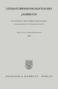 Abbildung von: Literaturwissenschaftliches Jahrbuch. - fibre