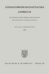 Abbildung von: Literaturwissenschaftliches Jahrbuch. - fibre