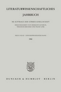 Abbildung von: Literaturwissenschaftliches Jahrbuch - fibre