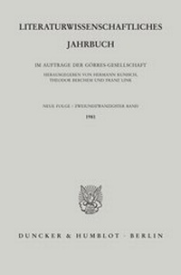 Abbildung von: Literaturwissenschaftliches Jahrbuch - Duncker & Humblot