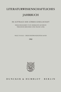 Abbildung von: Literaturwissenschaftliches Jahrbuch. - fibre