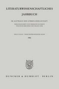Abbildung von: Literaturwissenschaftliches Jahrbuch. - fibre