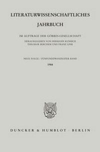 Abbildung von: Literaturwissenschaftliches Jahrbuch. - fibre