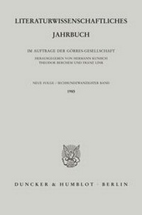Abbildung von: Literaturwissenschaftliches Jahrbuch. - fibre