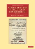 Cover: Verzeichniss der Hebraischen Handschriften - Cambridge University Press