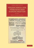Cover: Verzeichniss der Hebraischen Handschriften - Cambridge University Press