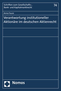 Abbildung von: Verantwortung institutioneller Aktionäre im deutschen Aktienrecht - Nomos