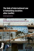 Cover: The Role of International Law in Rebuilding Societies after Conflict - Cambridge University Press