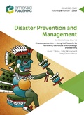 Cover: Disaster prevention - Doing it differently by rethinking the nature of knowledge and learning - Emerald Publishing Limited