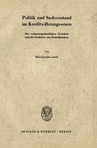 Abbildung von: Politik und Sachverstand im Kreditwährungswesen. - Duncker & Humblot