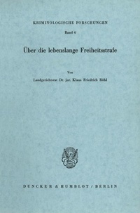 Abbildung von: Über die lebenslange Freiheitsstrafe. - fibre