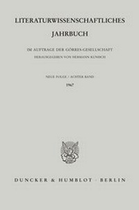 Abbildung von: Literaturwissenschaftliches Jahrbuch. - fibre