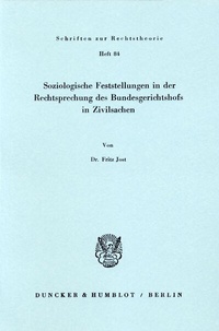 Abbildung von: Soziologische Feststellungen in der Rechtsprechung des Bundesgerichtshofs in Zivilsachen. - fibre