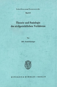 Abbildung von: Theorie und Soziologie des zivilgerichtlichen Verfahrens. - fibre