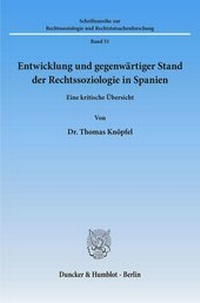 Abbildung von: Entwicklung und gegenwärtiger Stand der Rechtssoziologie in Spanien. - fibre
