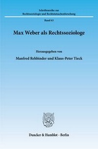 Abbildung von: Max Weber als Rechtssoziologe. - Duncker & Humblot
