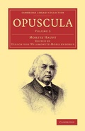 Cover: Opuscula: Volume 3, Pars prior - Cambridge University Press