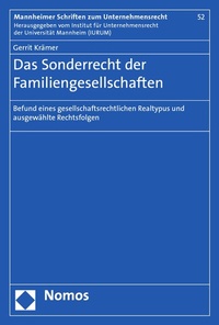 Abbildung von: Das Sonderrecht der Familiengesellschaften - Nomos