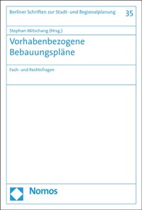 Abbildung von: Vorhabenbezogene Bebauungspläne - Nomos