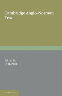 Enlarge image Cover: Cambridge Anglo-Norman Texts - Cambridge University Press