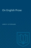 Cover: On English Prose - University of Toronto Press