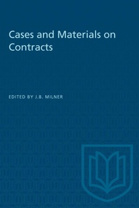 Abbildung von: Cases and Materials on Contracts - University of Toronto Press