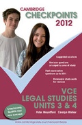 Cover: Cambridge Checkpoints VCE Legal Studies Units 3 and 4 2012 - Cambridge University Press