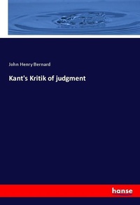 Enlarge image Cover: Kant's Kritik of judgment - Hansebooks