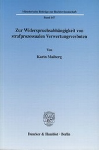 Abbildung von: Zur Widerspruchsabhängigkeit von strafprozessualen Verwertungsverboten. - fibre